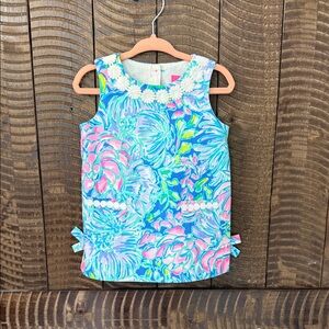 Lilly Pulitzer Floral Kids Sleeveless Dress - Blue and Pink